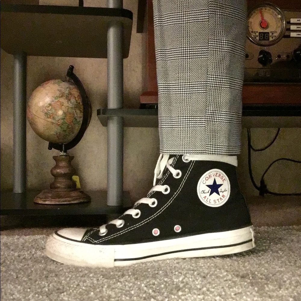 Black high top converse